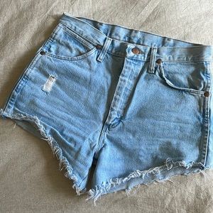 Vintage Wrangler High waisted cutoff denim shorts.